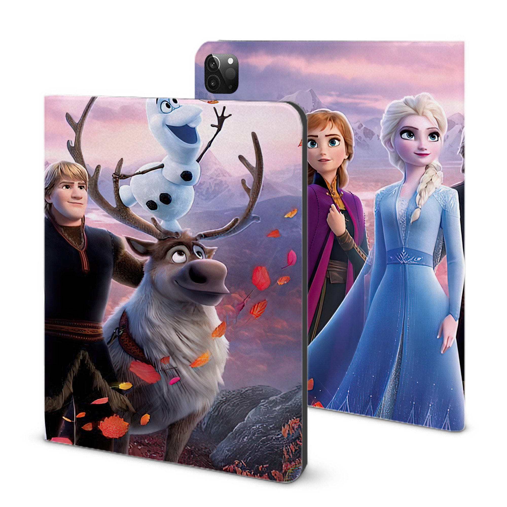 （画像用） アナと雪の女王 アンナ エルサ Frozen Anna Elsa IPadケース ペンホルダー付き ブックスタイルデザイン